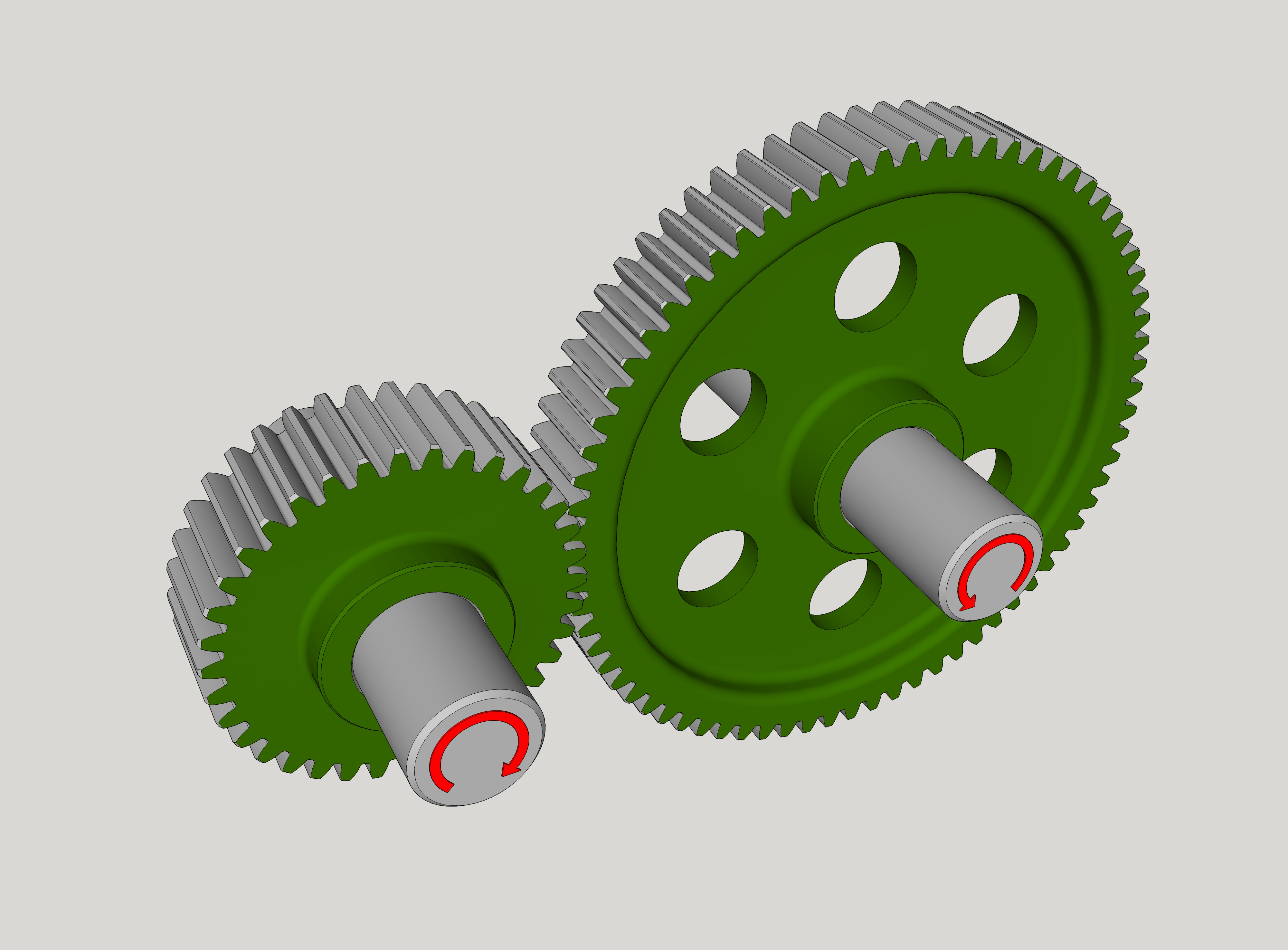 Вращение зубчатых колес