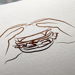 Бургер и руки. Логотип