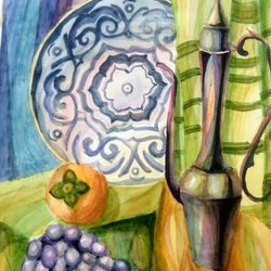 Натюморт с тарелкой и кувшином