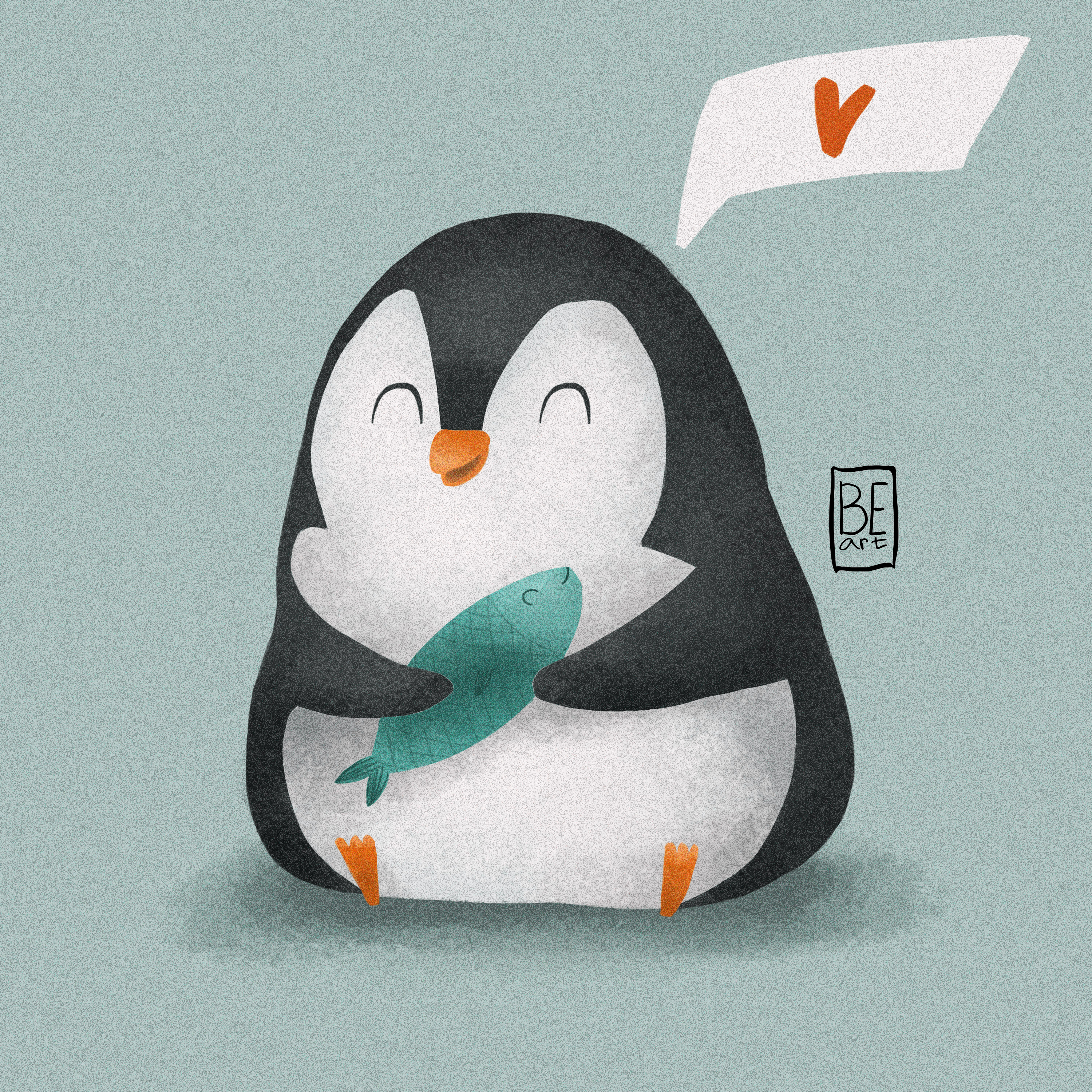 Пингвин мультяшный милый