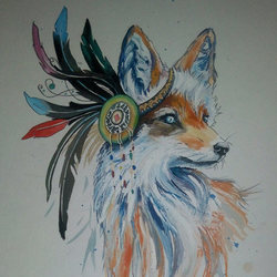 Redrawn the fox from the Internet :)