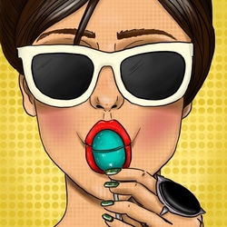 девушка с конфеткой