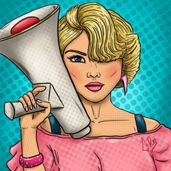 девушка с мегафоном