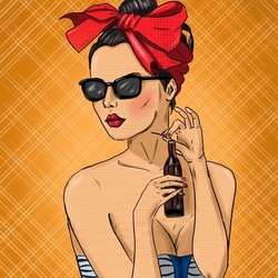 девушка с напитком