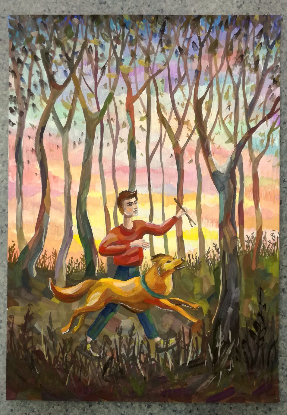 мальчик с собакой