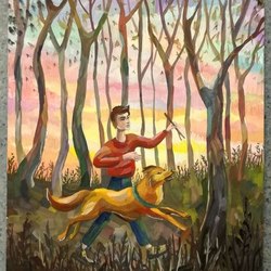 мальчик с собакой