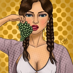 Девушка и виноград 