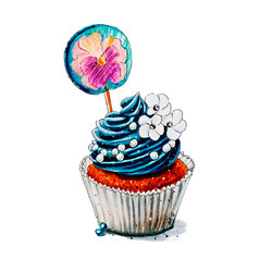 Капкейк с цветочным леденцом