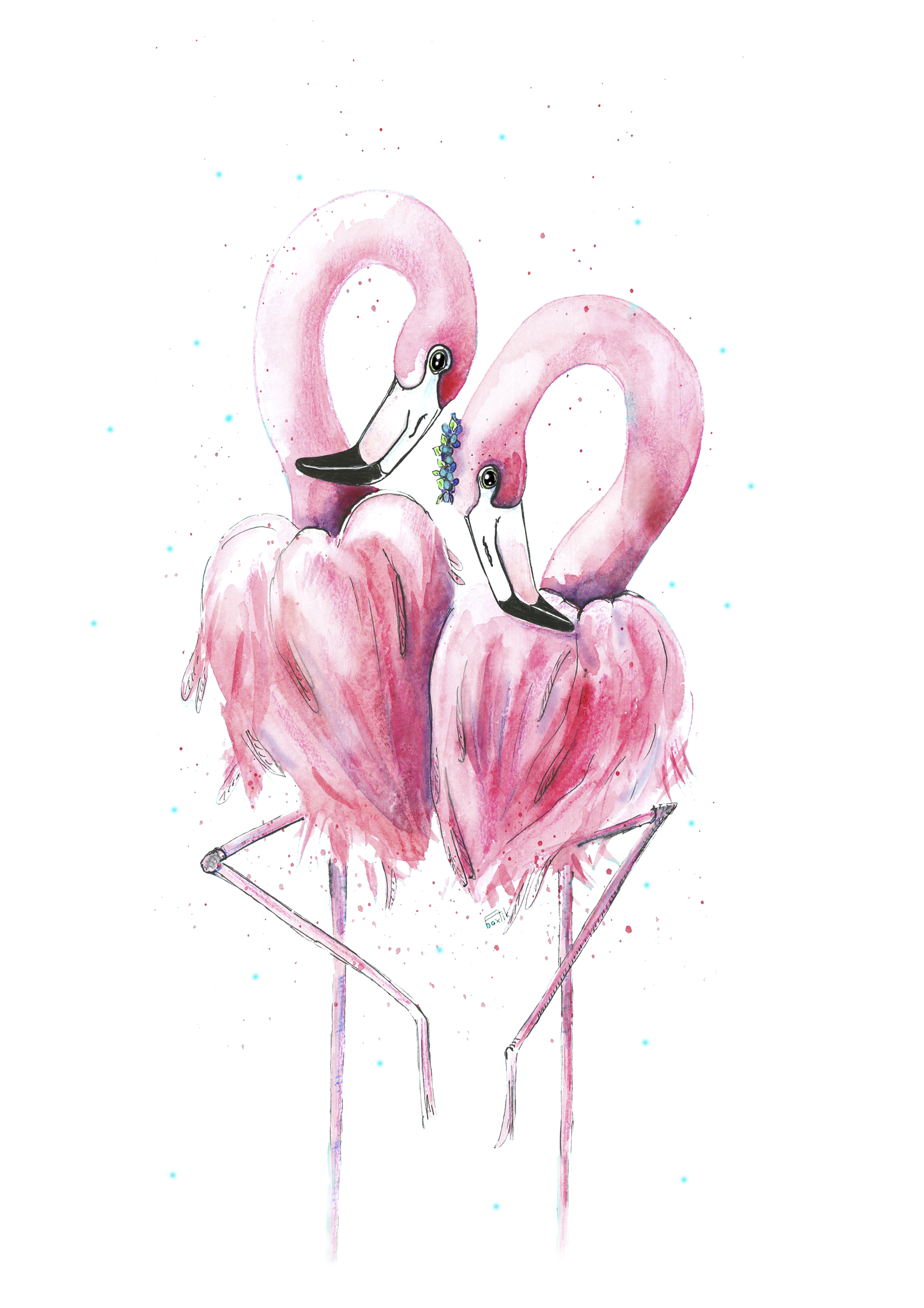 Фламинго рисунок для срисовки