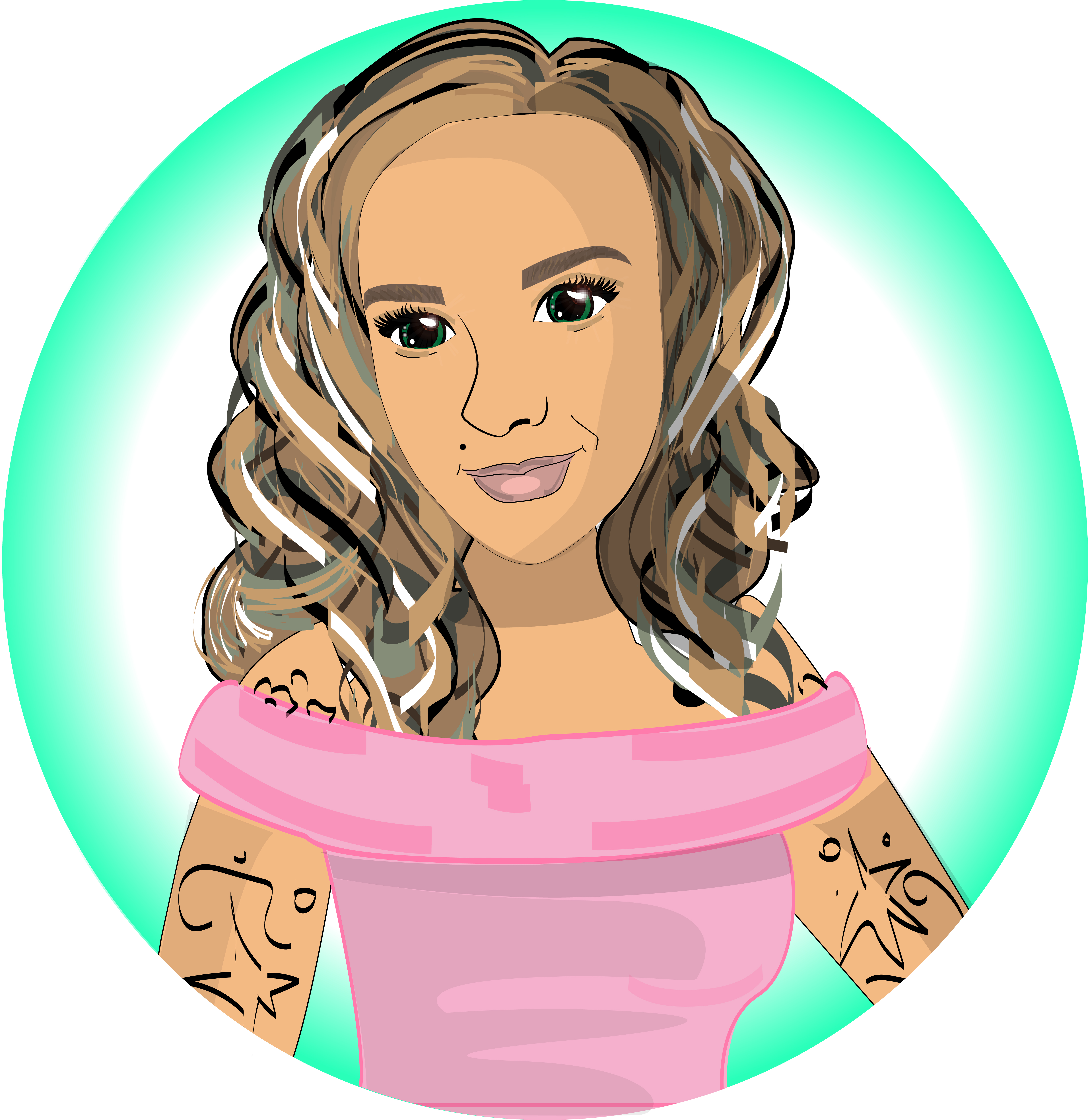 Девушка в розовом топе