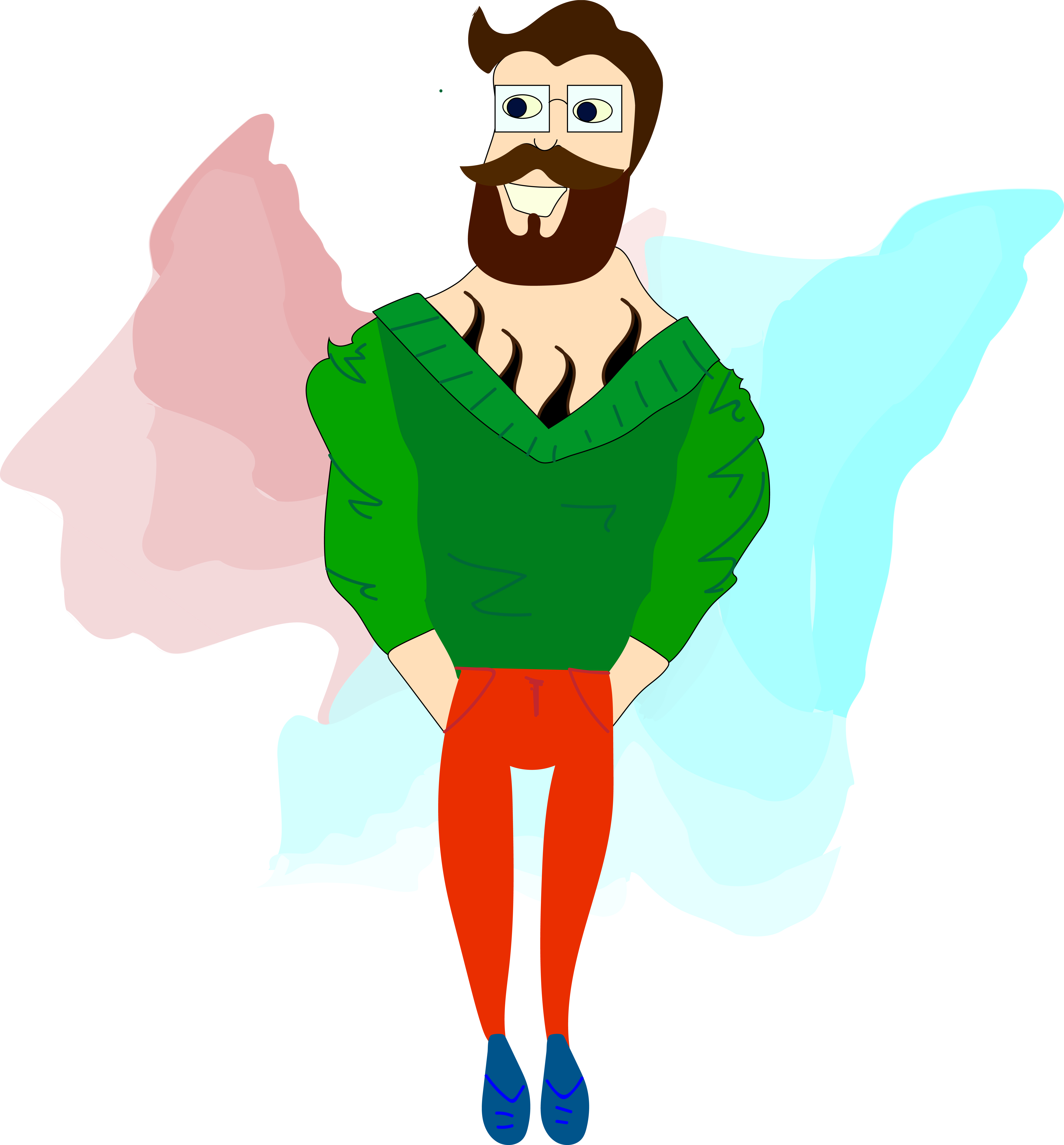 Хипстер в зеленом свитере