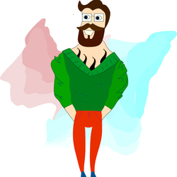 Хипстер в зеленом свитере