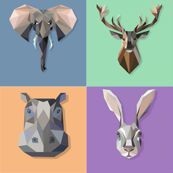 low poly animals