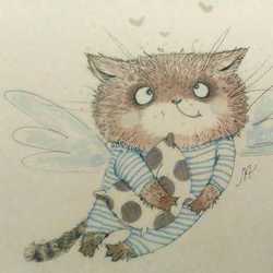 Иллюстрация Амур мур-мур в стиле графика, детский, книжная графика