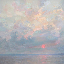 Восход солнца на Псковском озере