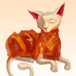Янтарно-фарфоровый кот 