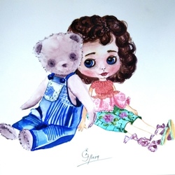 Кукла с мишкой