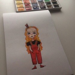 девочка в красном