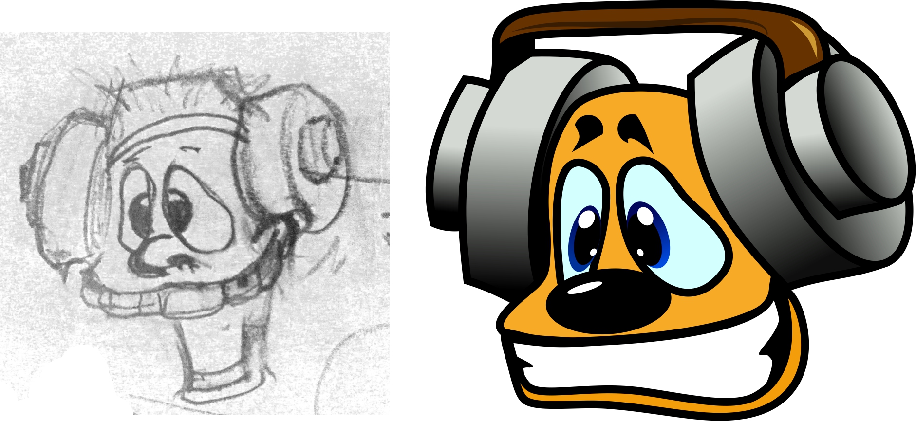 Персонаж мультяшный в наушниках