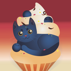 Коточерничный маффин.