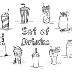 Set of drinks