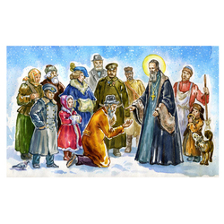 Иллюстрация к детскому календарю .Св. Иоанн Кронштадтский .Январь.