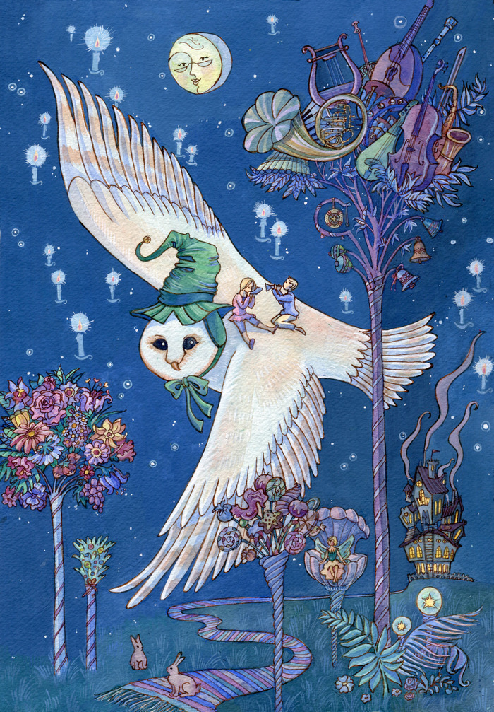 композиция сон. спокойной ночи живопись. аист с младенцем. добрые сказки. спят усталые игрушки книжки.