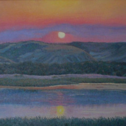 Закат на озере