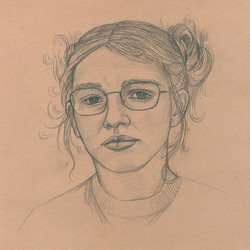 Portrait of a teenage girl, pencil, A4