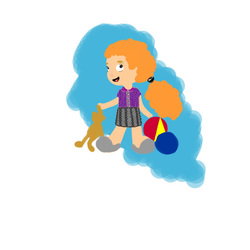 девочка с игрушками