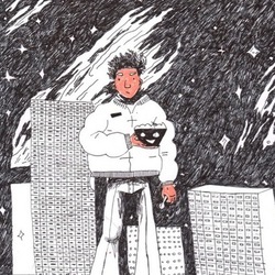 Парень с тарелкой гранолы