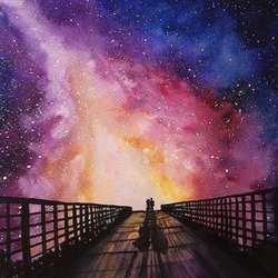 Звездный мост. 🌈невская палитра; 🌈А4 Fabriano 200gr