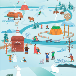 Новогодняя открытка с якутскими мотивами