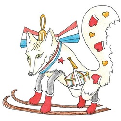 Лисо-Волк. Новогодние открытки.