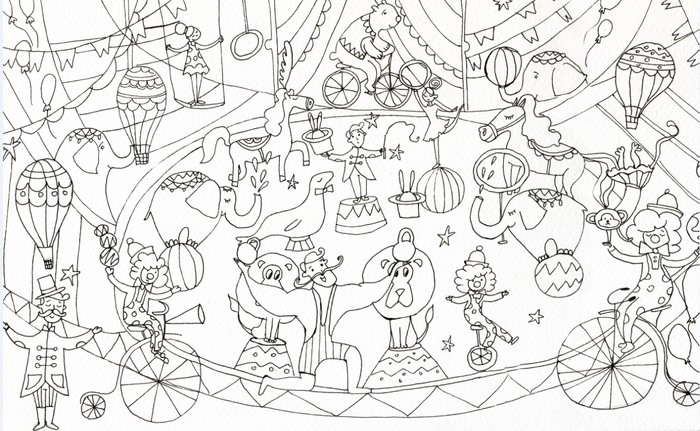 Раскраска для детей Цифровой цирк малышей девочек мальчиков