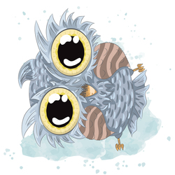 Сова с большими глазами