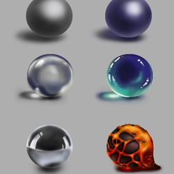 Проработка разных материалов (пример)