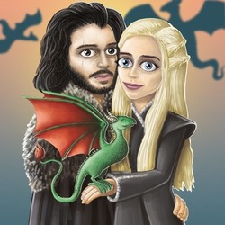 Daenerys and Jon Targaryens in cute style