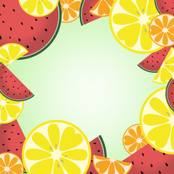 background of summer fruits and citrus fruits