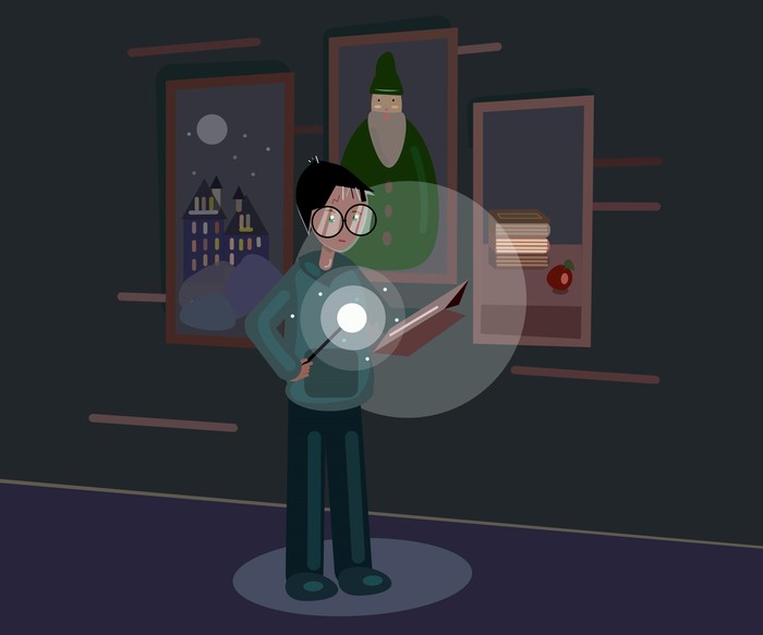 Иллюстрация Гарри Поттер в стиле game dev, компьютерная графика,