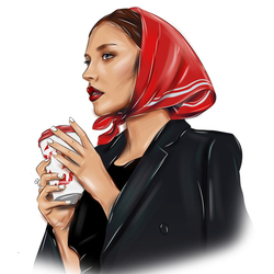 Девушка в красном платке