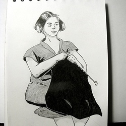 Женщина с вязанием