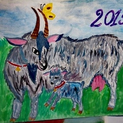 Козочка с козленком.