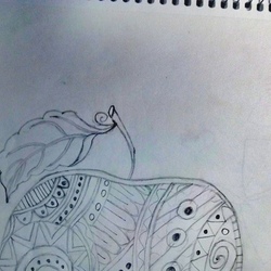 Яблоко в стиле дудлинг