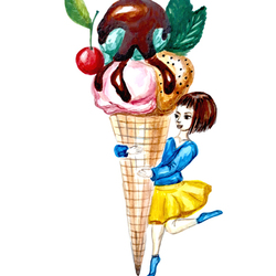 девочка с мороженным