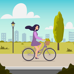 Девушка на велосипеде