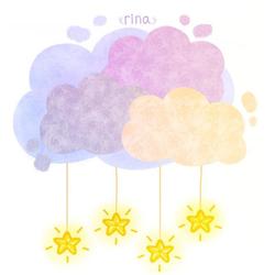 Облака со звёздочками на нитках