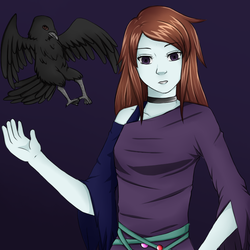 Девушка с вороном