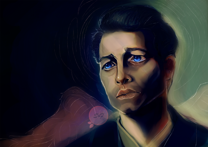 Иллюстрация Ангел Кастиэль в стиле портрет | Illustrators.ru