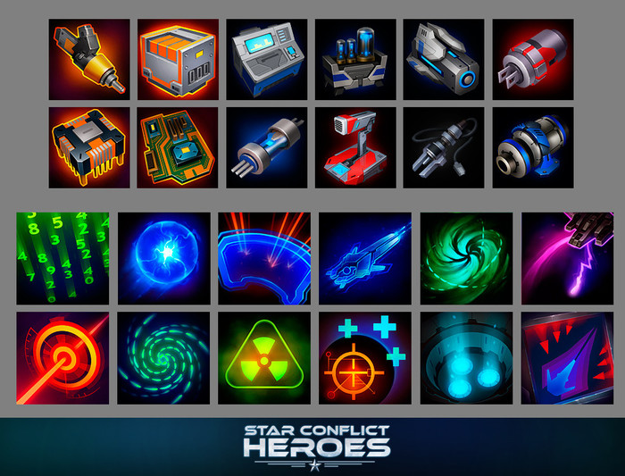 Иллюстрация иконки для Star Conflict Heroes в стиле 2d, game dev